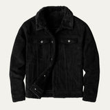 Men's Fleece Lined Suede Leather Jacket | Ultimate Winter Warmth & Classic Style