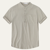Men's Cotton Linen Henley Shirt | Breathable Summer Comfort