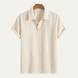 Men's Jacquard Textured Polo Shirt | Sophisticated Comfort