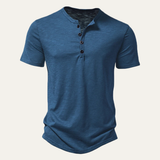 Men's Breathable Henley Collar T-Shirt | Comfortable Summer Style