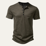 Men's Breathable Henley Collar T-Shirt | Comfortable Summer Style
