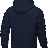 Men's Hooded Fleece-Lined Zip-Up Jacket - Cosy Winter Layer