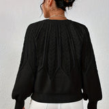 Women's Cable Knit Jumper – Relaxed Fit Chunky Winter Top