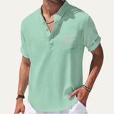 Men's Lightweight Linen Henley Shirt | Breathable Summer Comfort