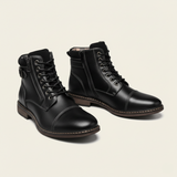 Men's Vintage Leather Ankle Boots | Classic Combat Style & All-Day Comfort