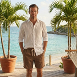 Men's Linen Drawstring Shorts | Comfortable Summer Style
