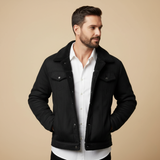 Men's Fleece Lined Suede Leather Jacket | Ultimate Winter Warmth & Classic Style