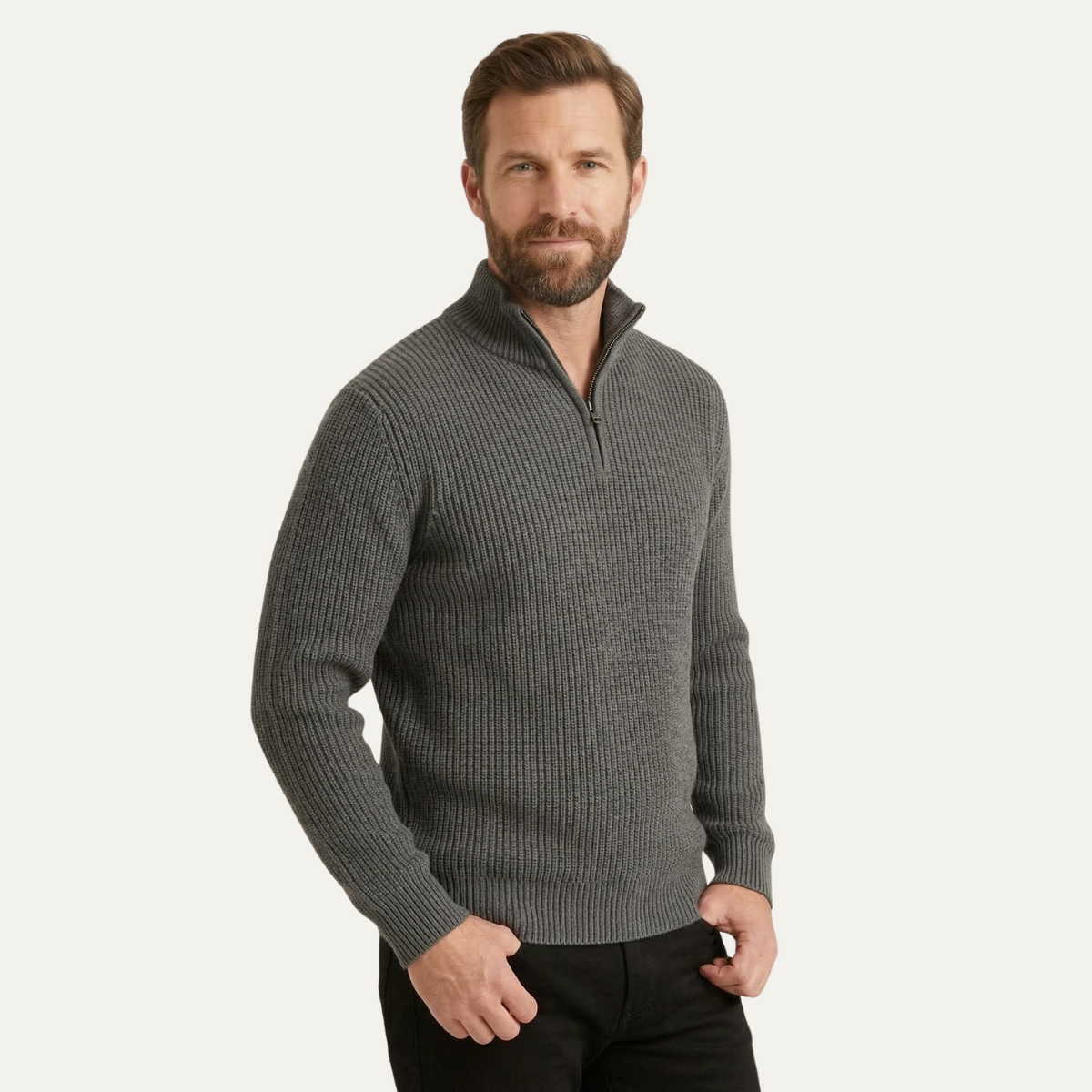 Men's Half Zip Merino Wool Sweater | Premium Comfort, Classic Style