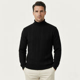 Men's Turtleneck Sweater | Warm Ribbed Cable Knit Style