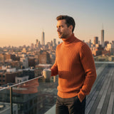 Men's Wool Ribbed Turtleneck Sweater | Classic Comfort, Timeless Style