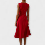 Asymmetric Midi Dress | Draped Elegance with Modern Edge