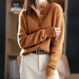 Women's Button Cardigan | Luxurious Knit with Structured Elegance