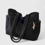 Ribbed Handbag | Textured Sophistication, Modern Versatility