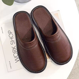 Men's Leather House Shoes Slip On Clogs | Elegant Winter Comfort