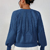 Women's Cable Knit Jumper – Relaxed Fit Chunky Winter Top