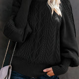 Women's Cable Knit Jumper – Cosy Comfort Fit Winter Sweater