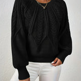 Women's Cable Knit Jumper – Relaxed Fit Chunky Winter Top