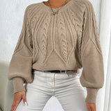 Women's Chunky Cable Knit Jumper – Nordic Style Winter Sweater