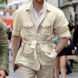 Men's Lightweight Striped Linen Shirt | Breezy Comfort, Effortless Style