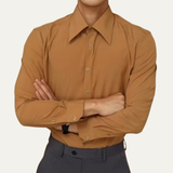 Men's Slim Fit Pointed Collar Dress Shirt | Trendy Professional Style