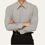 Men's Slim Fit Pointed Collar Dress Shirt | Trendy Professional Style