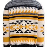 Men's Patterned Zip-Up Cardigan - Stand-Collar Knit Layer
