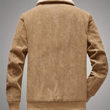 Men's Ribbed Fleece-Lined Jacket – Textured Warm Layering Style