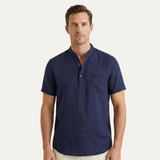 Men's Cotton Linen Henley Shirt | Lightweight Summer Comfort