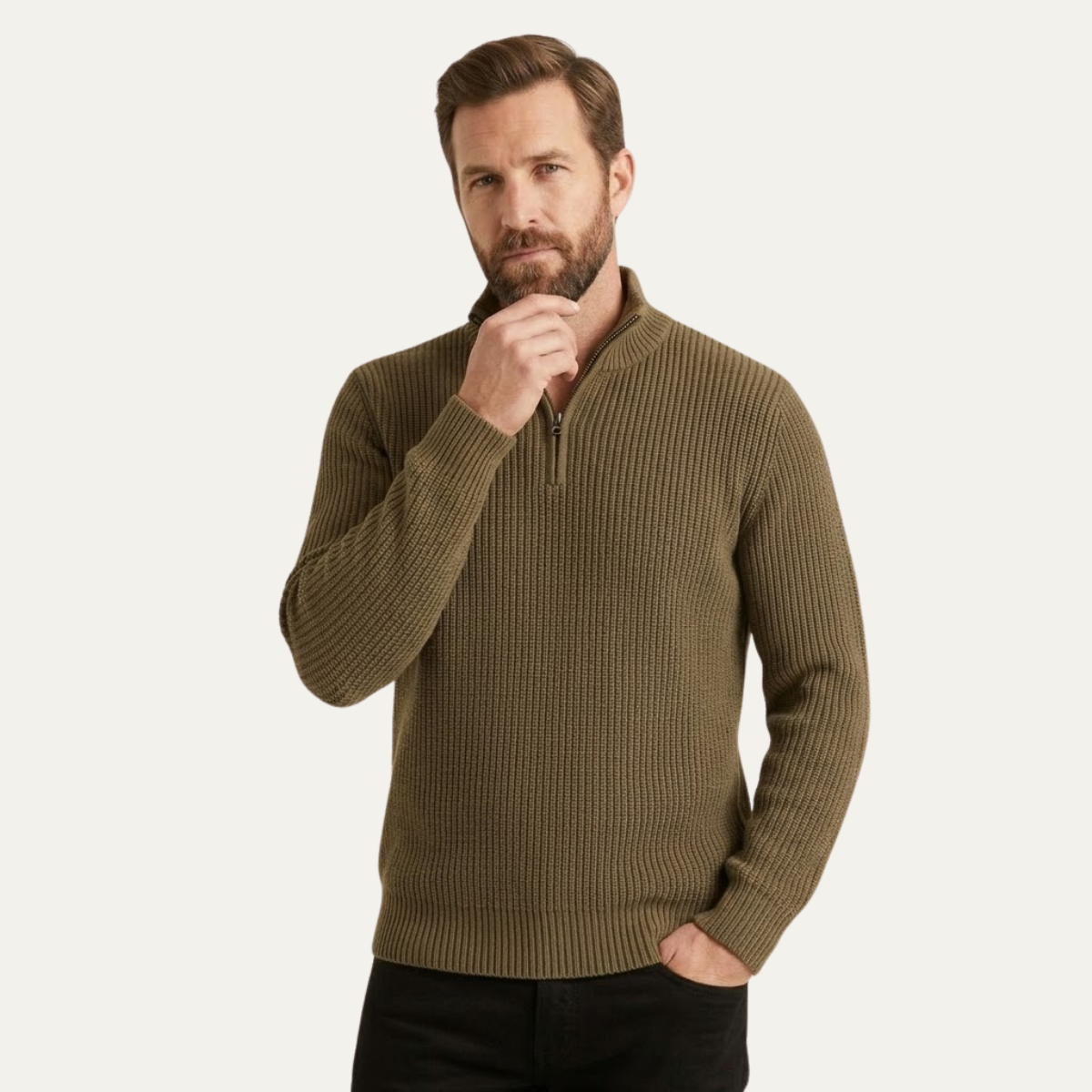 Men's Half Zip Merino Wool Sweater | Premium Comfort, Classic Style