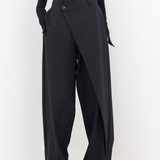 Baggy Trousers with Asymmetric Waistband | Relaxed Fit, Modern Style