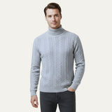 Men's Turtleneck Sweater | Warm Ribbed Cable Knit Style