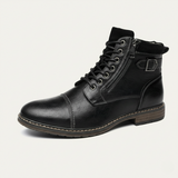 Men's Vintage Leather Ankle Boots | Classic Combat Style & All-Day Comfort