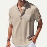 Men's Lightweight Linen Henley Shirt | Breathable Summer Comfort
