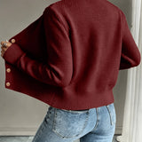 Women's Cable Knit Cardigan – Button Front Chunky Knitted Top
