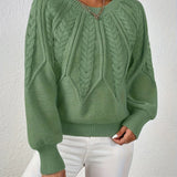 Women's Cable Knit Jumper – Relaxed Fit Chunky Winter Top