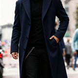 Men's Long Tailored Coat – Smart Winter Overcoat for Formal Wear