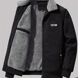 Men's Ribbed Fleece-Lined Jacket – Textured Warm Layering Style