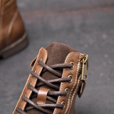 Men's Vintage Leather Ankle Boots | Classic Combat Style & All-Day Comfort