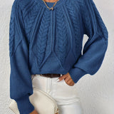Women's Cable Knit Jumper – Relaxed Fit Chunky Winter Top