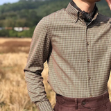 Men's Vintage Checkered Dress Shirt | Classic Comfort & Timeless Style