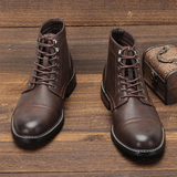 Men's Leather Ankle Boots | Durable Combat Style