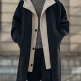 Men's Hooded Overcoat – Long Layered Winter Coat with Hood