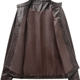 Men's Moto Style Jacket – Stand Collar Casual Biker Outerwear