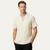 Cuban Collar Linen Shirt for Men | Lightweight, Vintage-Inspired Style