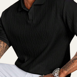 Men's Textured Button Up Polo | Casual Summer Style