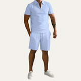 Men's Polo Shirt and Shorts Set | Summer Casual Comfort