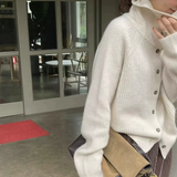 Wool-Cashmere Ribbed Turtleneck Cardigan | Luxurious Warmth & Timeless Style