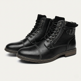 Men's Vintage Leather Ankle Boots | Classic Combat Style & All-Day Comfort