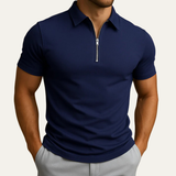Men's Short Sleeve Zip Polo | Ultimate Comfort & Casual Style
