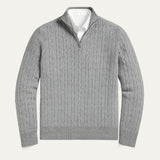 Men's Cable Knit Zipper Sweater | Old Money Sophistication & Winter Warmth